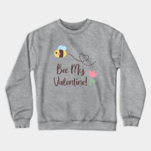 Cute Little Bee My Valentine Flying Heart Trail Crewneck Sweatshirt